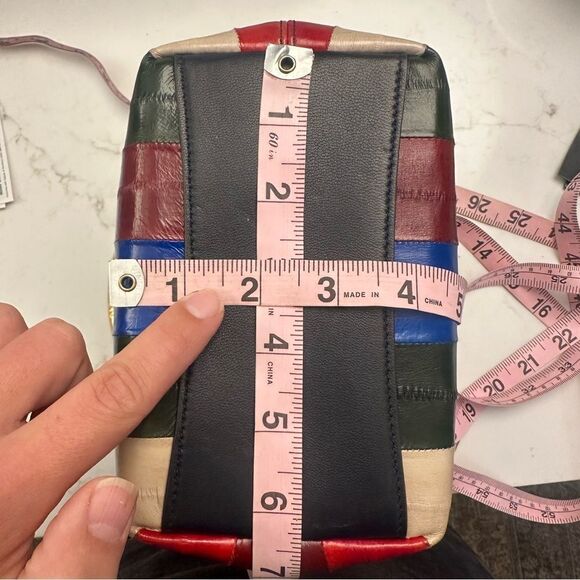 TORY BURCH Sydney Patchwork Eel Leather Bucket Bag In Multi - Picture 13 of 15